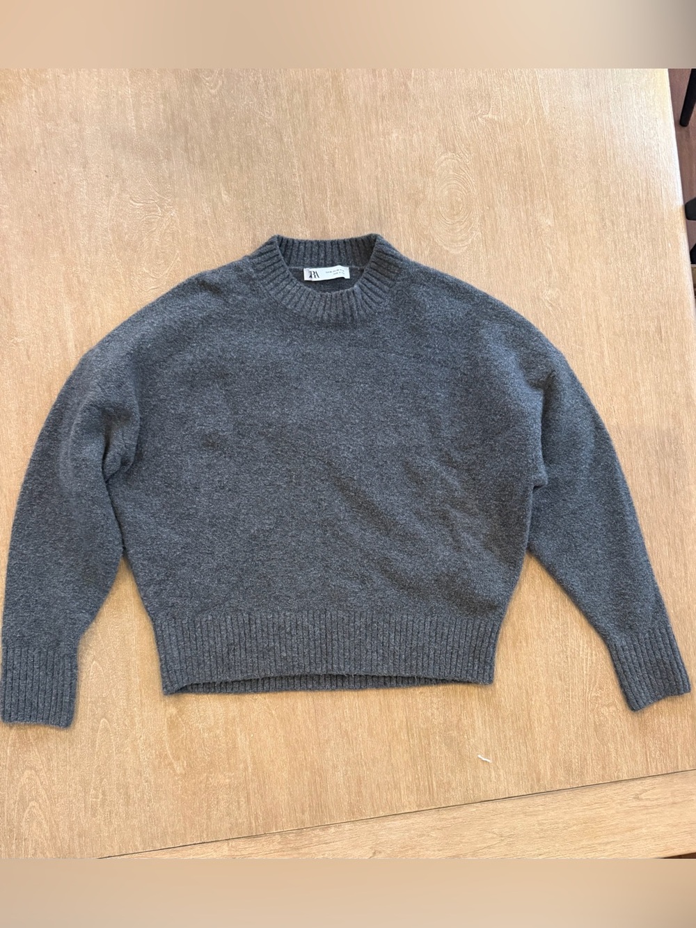Zara Charcoal Gray Crewneck Sweater — Size XS